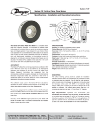 Thumbnail of document Manual - OP Orifice Plate Flowmeter